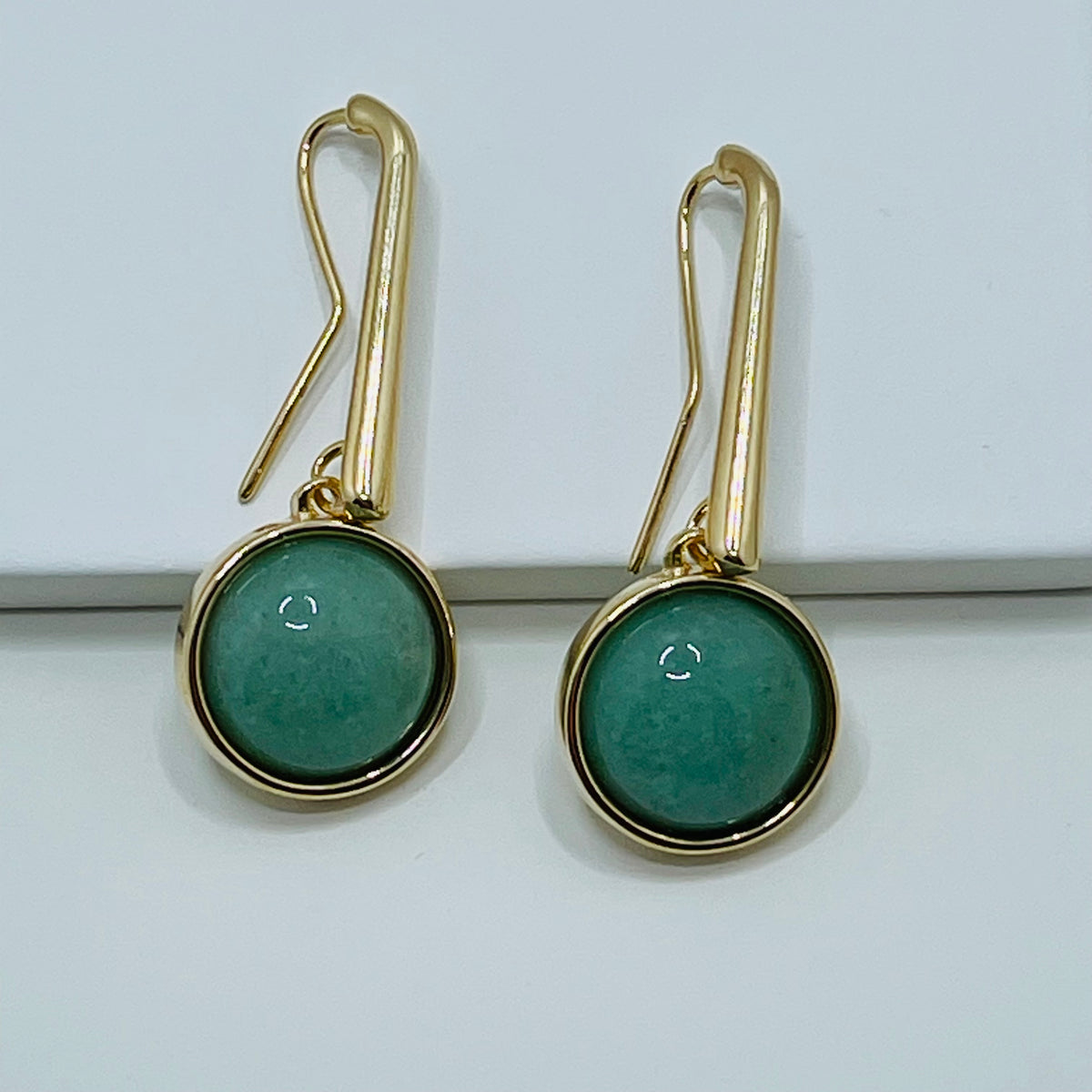 Whisper Hook Earring - Green Quartz