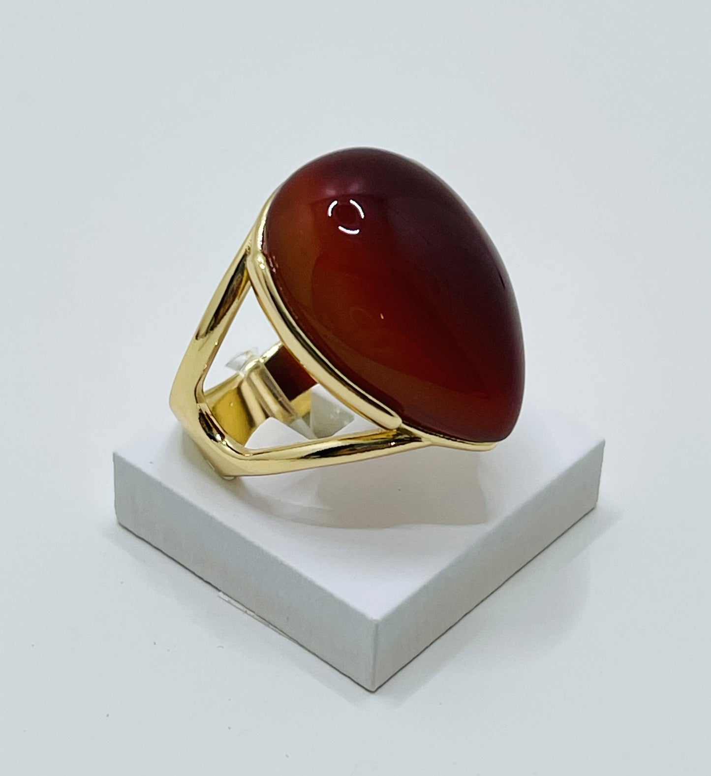 Enigma Drop Ring- Red Agate