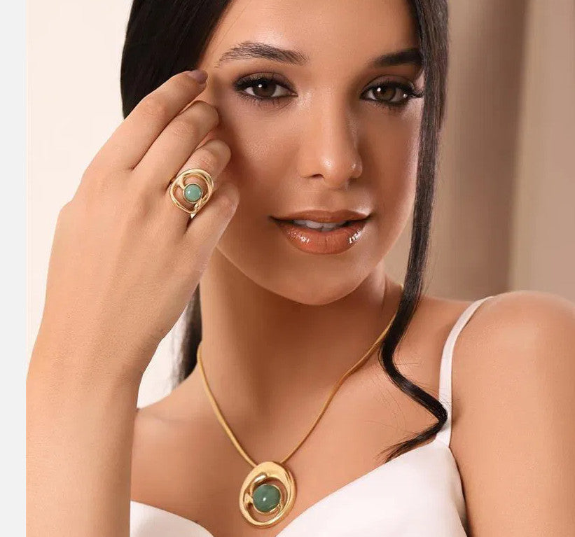 Movement Ring- Rose Quartz