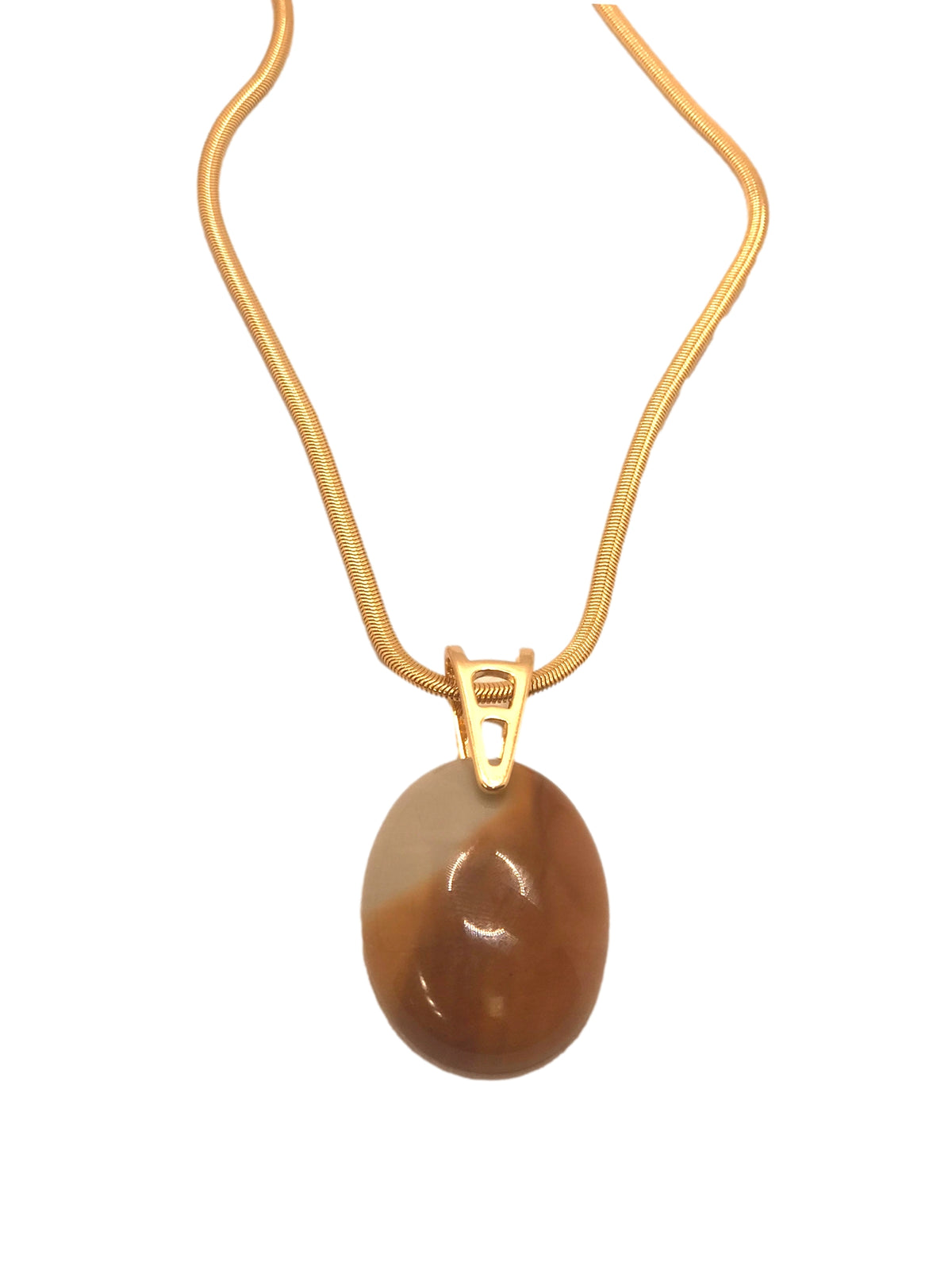 Large Oval Gemstone Pendant -Opaline