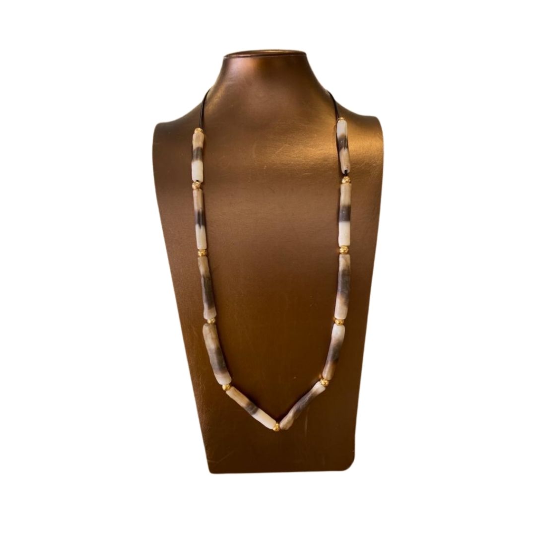 Horn Texture Ceramic Long Necklace