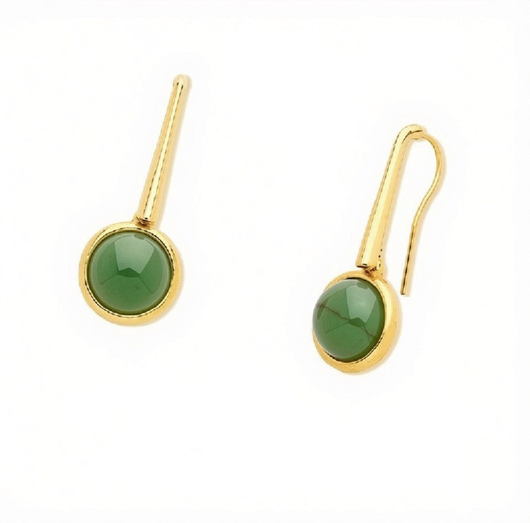 Whisper Hook Earring - Green Quartz