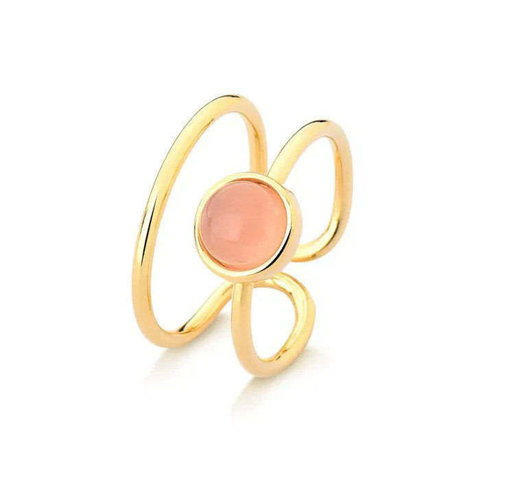 Whisper Double Band Ring - Rose Quartz