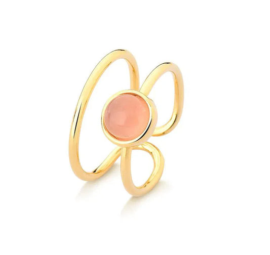 Whisper Double Band Ring - Rose Quartz