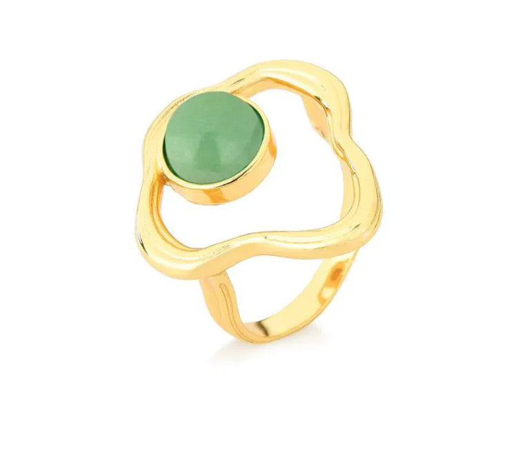 Organic Shape Ring - Green Quartz