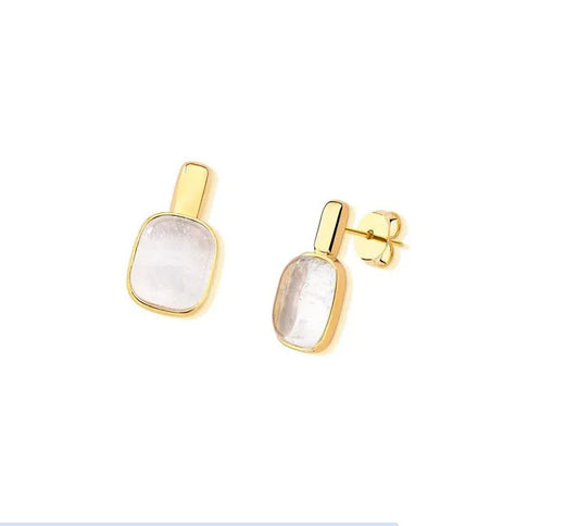 Arete de cadena con geoda de amatista