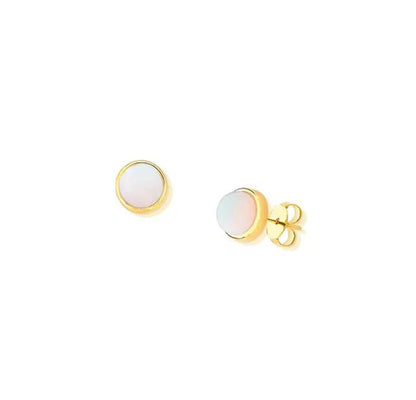 Mini-Dot Gemstone Earring -Mother of Pearl