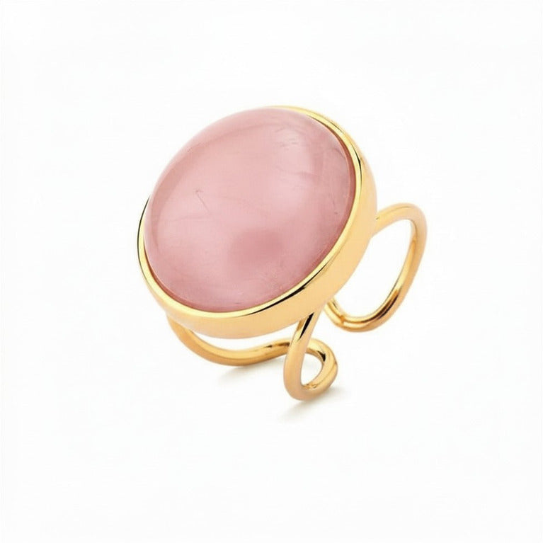 Anello rotondo sfaccettato conchiglia