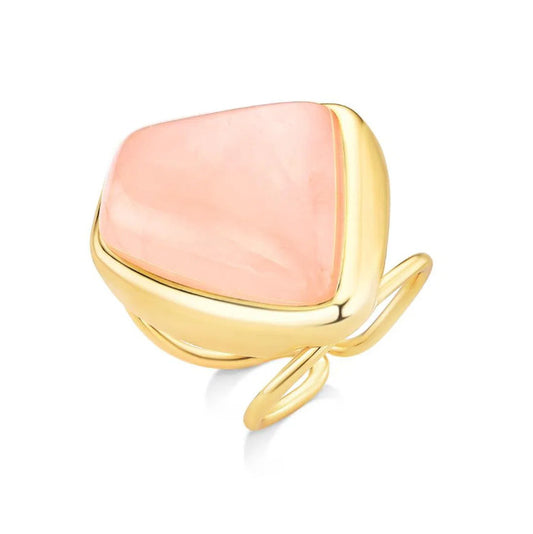 Anillo ajustable con tres piedras preciosas - Howlita rosa/Howlita blanca/Sodalita