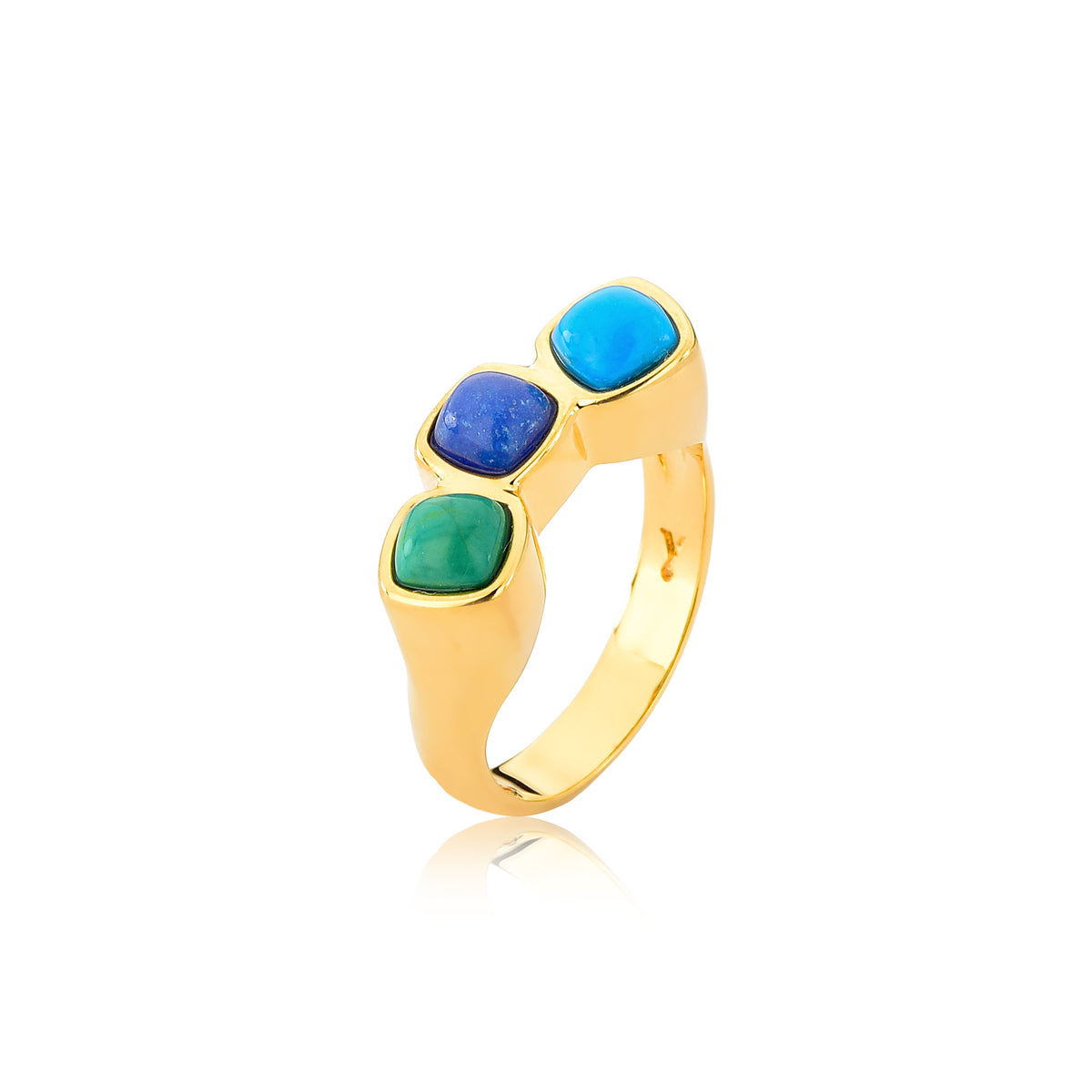 Anillo Triple Colección Matiz - Azules