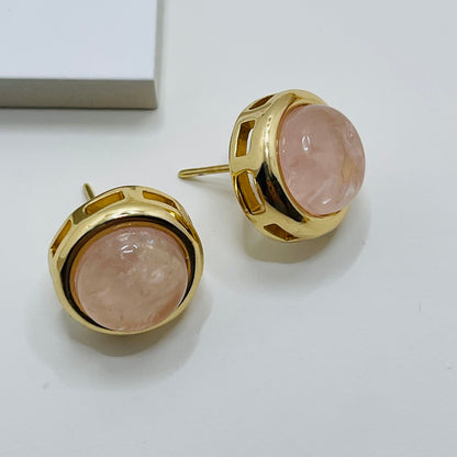 Whisper Stud Earring - Rose Quartz