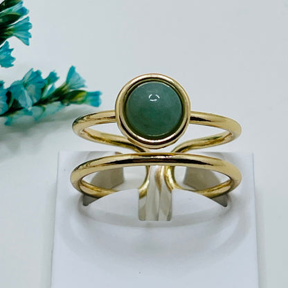 Whisper Double Band Ring - Green Quartz