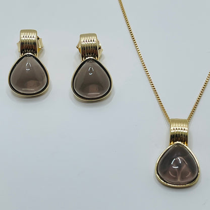 Enigma Drop Necklace - Smoke Ob