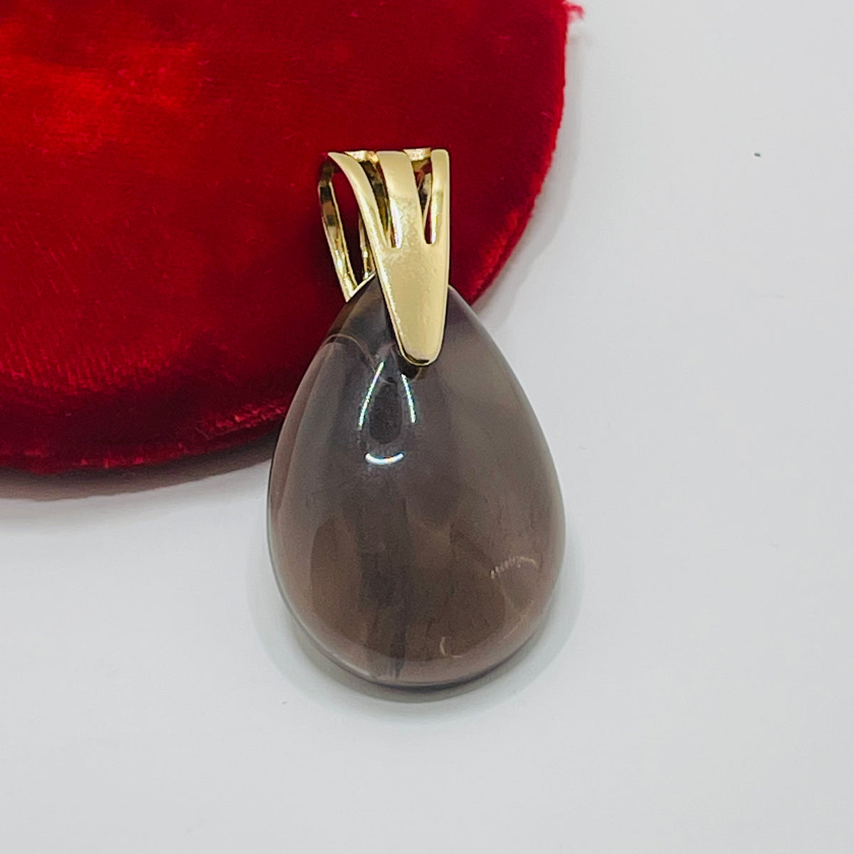 Drop Stone Pendant- Smoke Obsidian
