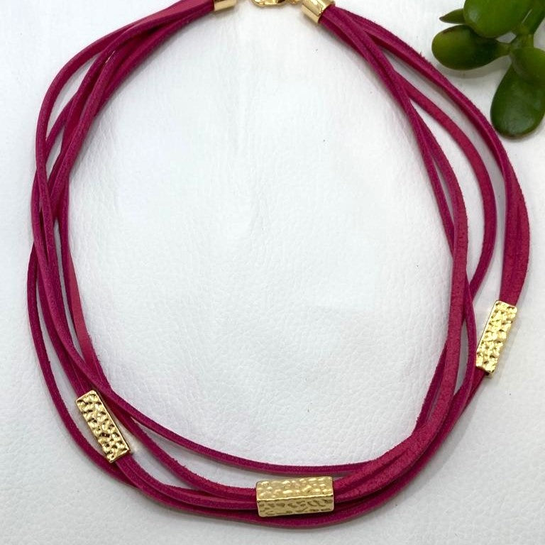 Iberia Short Necklace- Fuchsia