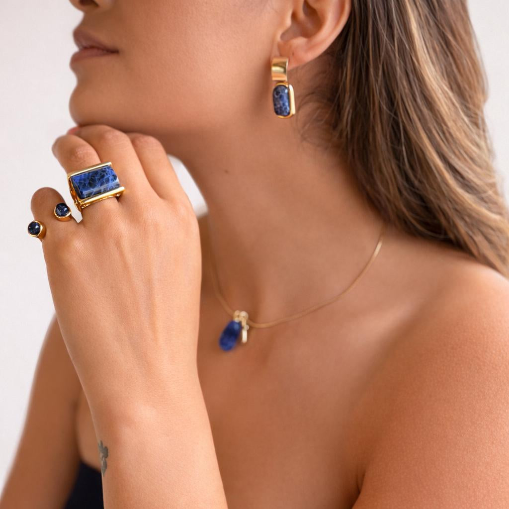 Sodalite Twin Ring