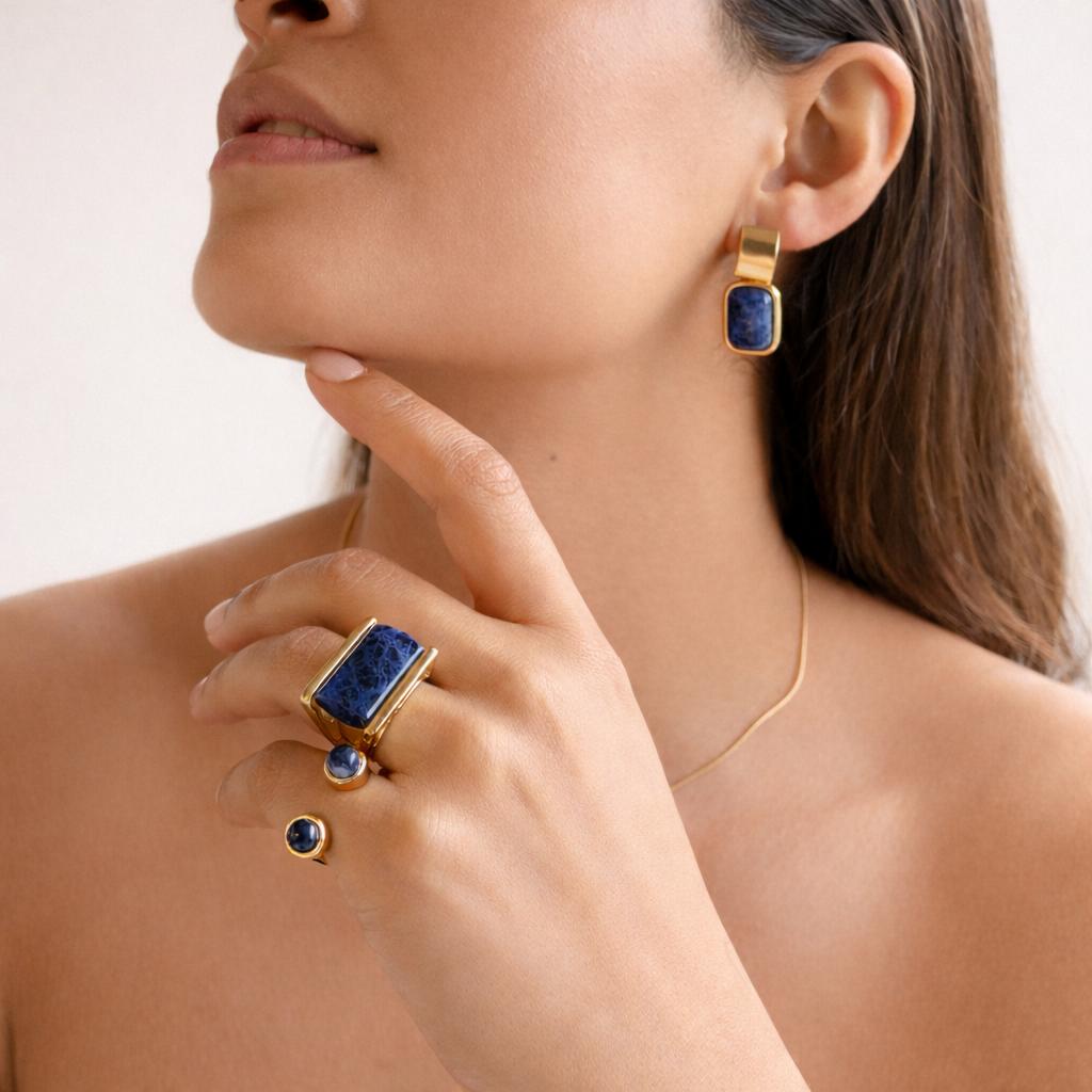 Sodalite Twin Ring
