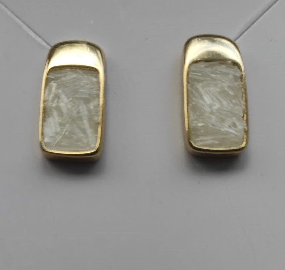 Fragments Square Earring- Selenite