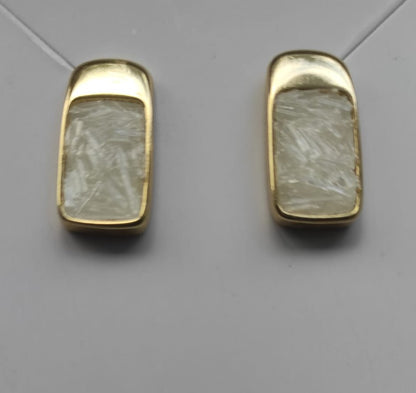 Fragments Square Earring- Selenite
