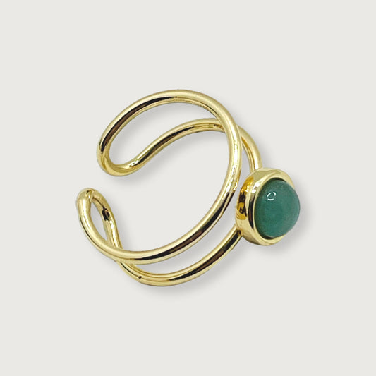 Whisper Double Band Ring - Green Quartz