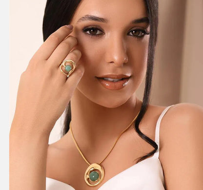 Movement Ring- Rose Quartz