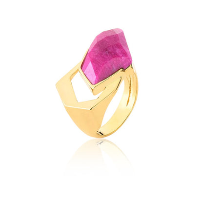 Facet Ring- Pink Feldspar