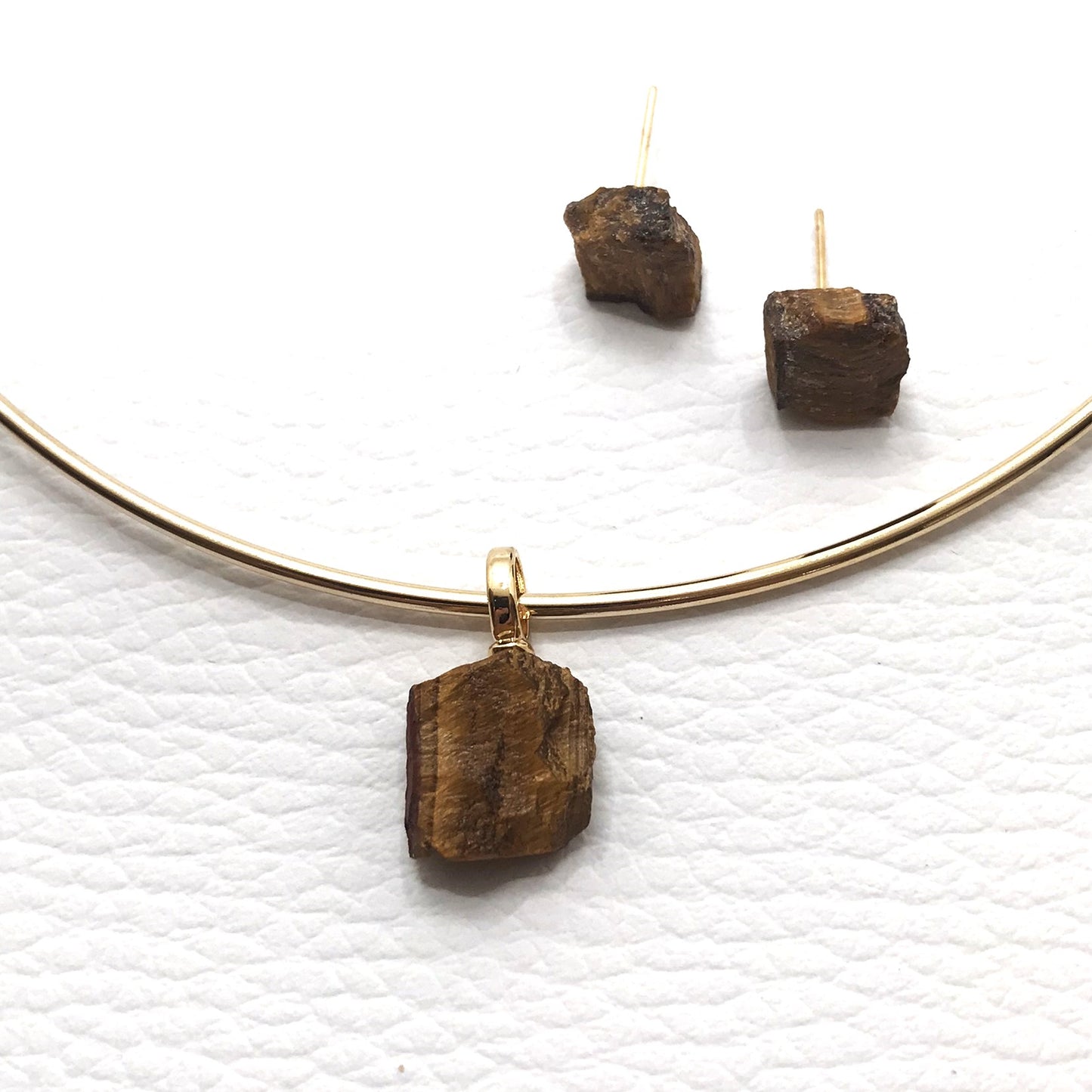 Raw Gemstone Pendant - Tiger Eye