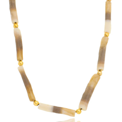 Horn Texture Ceramic  Long Necklace