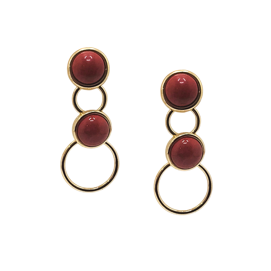 Rio Design Linked Circles Gemstone Earring