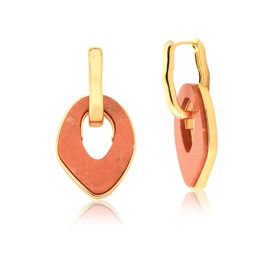 Gaya Earring- Orange Howlite