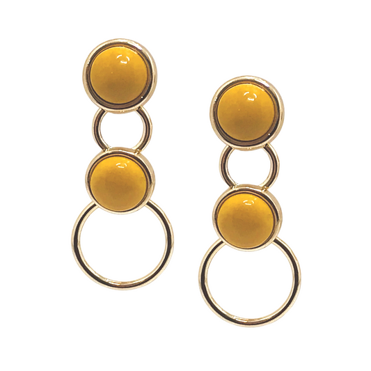Rio Design Linked Circles Gemstone Earring