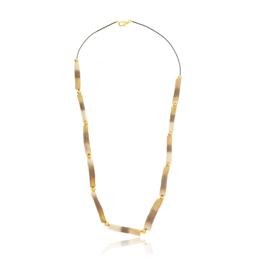 Horn Texture Ceramic  Long Necklace