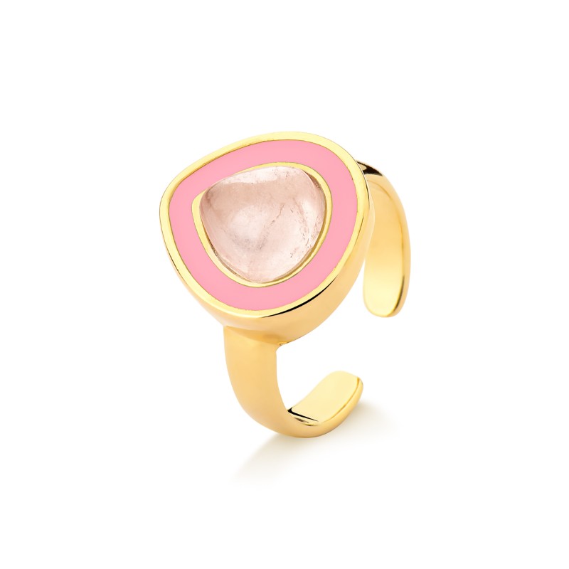 Gelato Drop Shaped  Ring- Rose Quartz