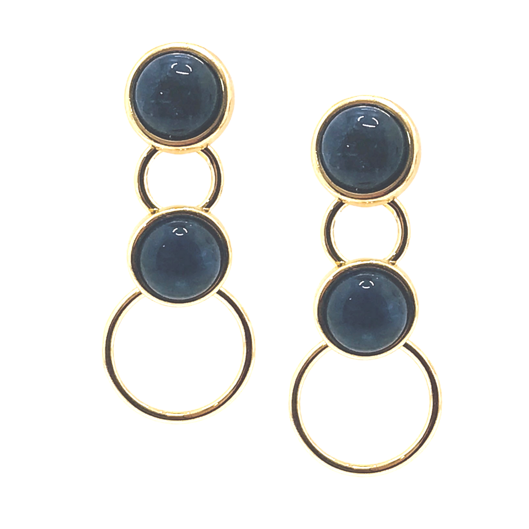 Rio Design Linked Circles Gemstone Earring
